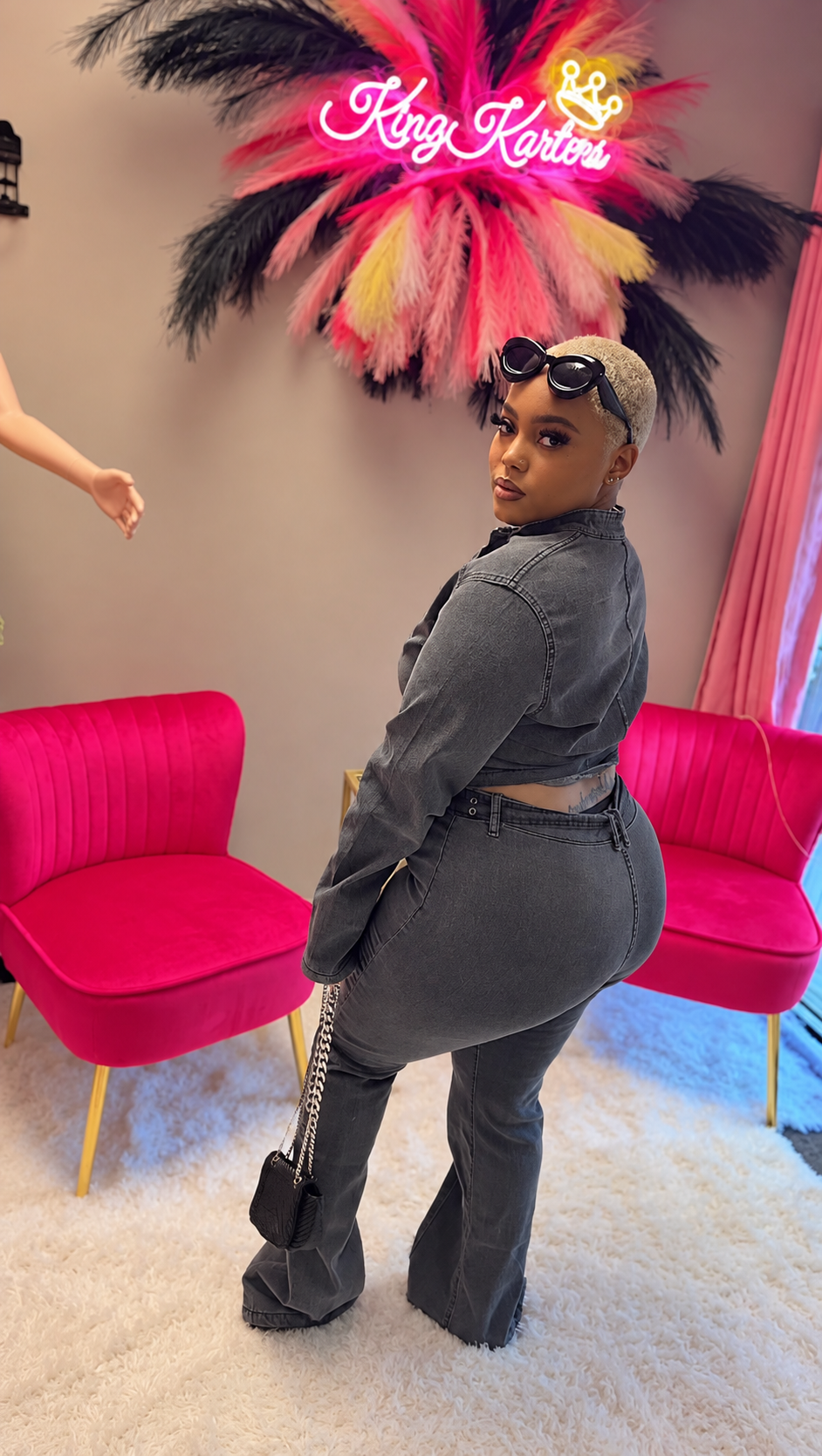 Washed Baddie Jean Set